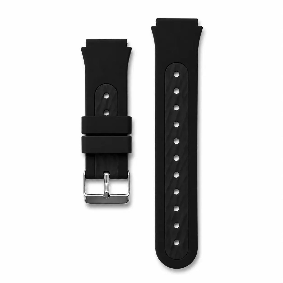 Black watch strap with silver buckle, Max Style