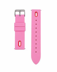 Pink 20 mm replacement watch strap with silver buckle, Pro style