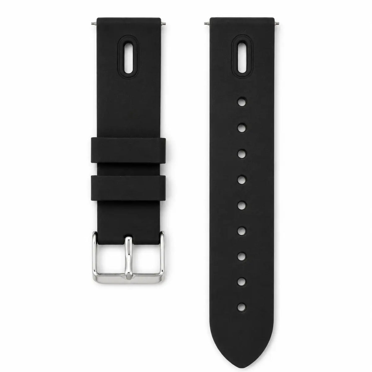 Classic black 20 mm silicone watch band, Pro style