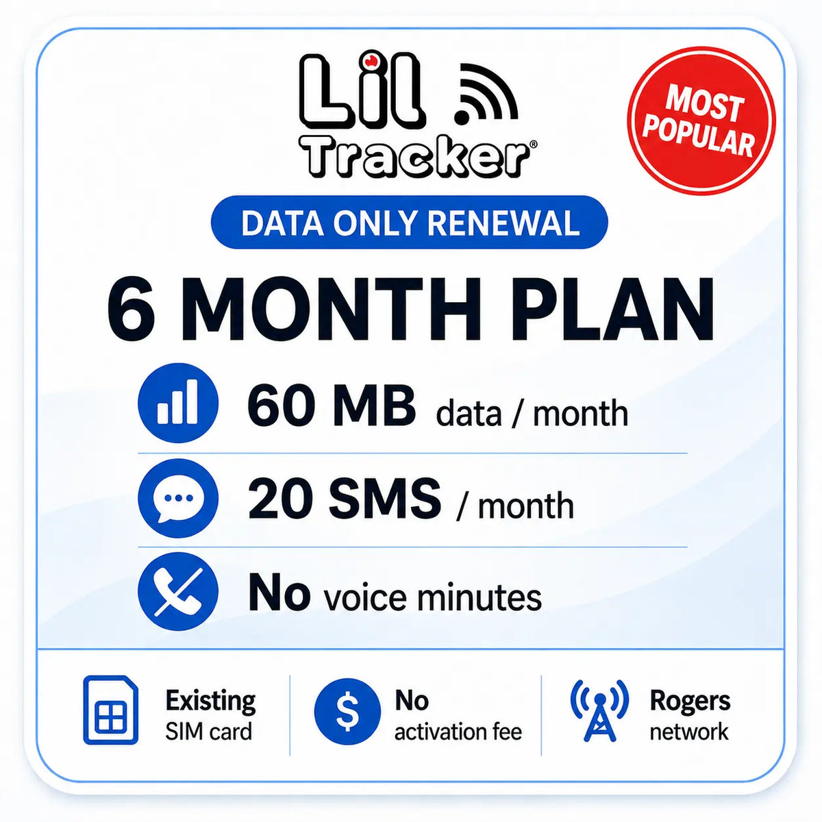 Forfait SIM Lil Tracker : Données uniquement