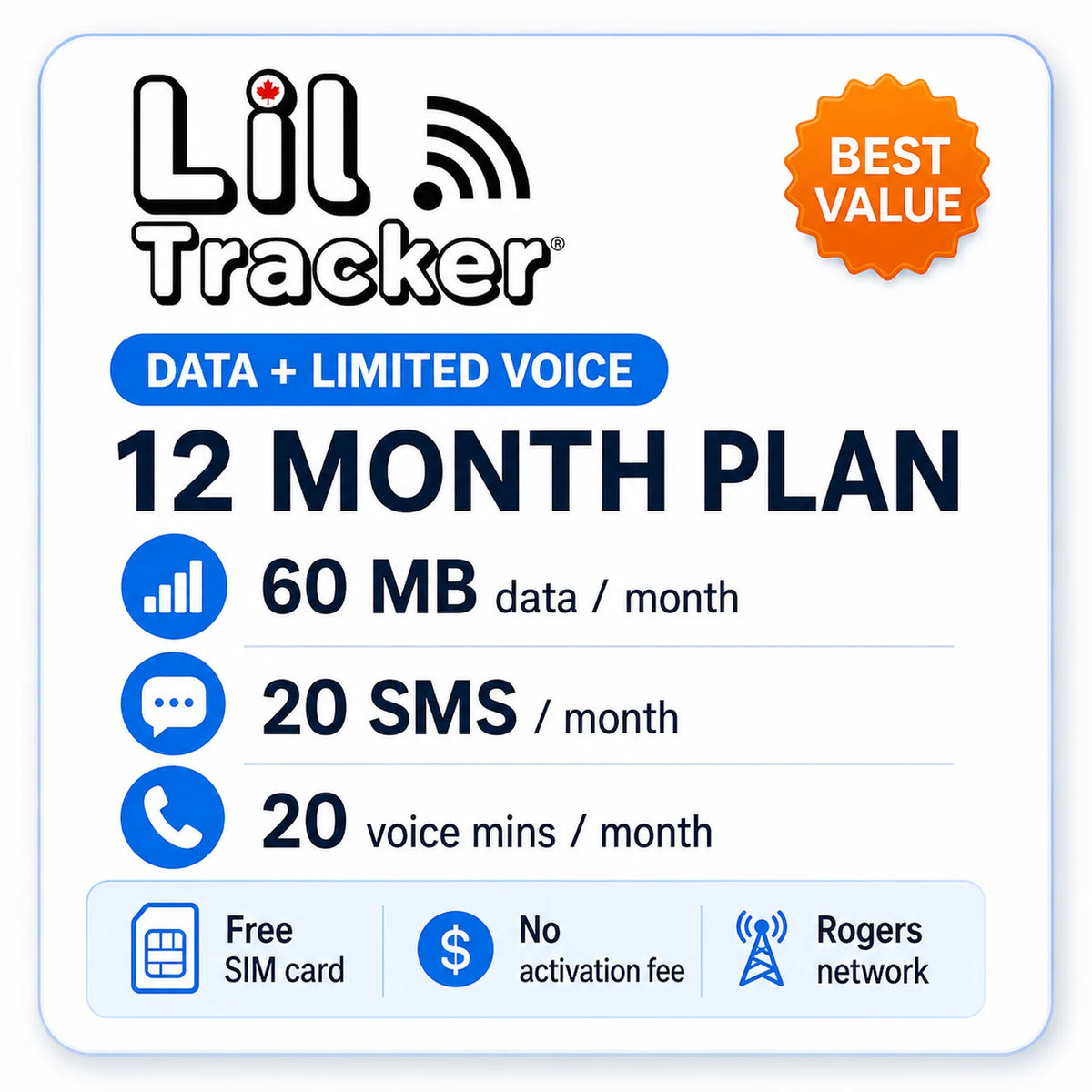 Lil Tracker SIM Plan: Data + Limited Voice