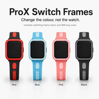 ProX Switch Frames shown in red, blue, pink and black